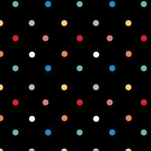 1064 Colorful Dots - black