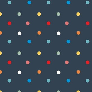 1066 Colorful Dots - navy