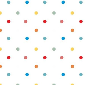 1067 Colorful Dots - white
