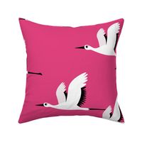 Summer is coming and so are the birds sweet Scandinavian minimal style crane bird flock pink fuchsia girls XXL