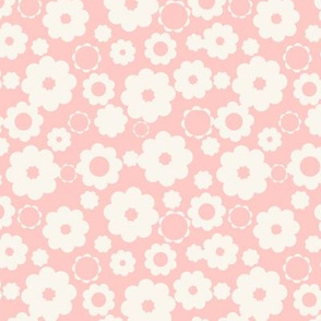 White tiny flowers over pink peach