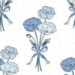 Blue Poppies With A Bow