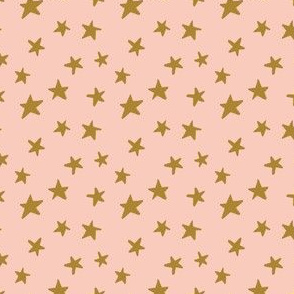 Gold Star on Rose Background