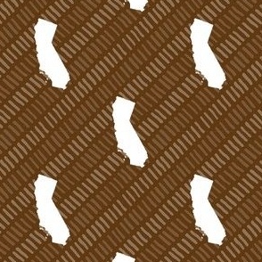 California State Shape Brown and White Stripes