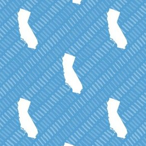 California State Shape Light Blue Carolina Blue and White Stripes