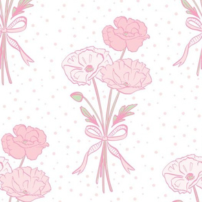 Pink Poppies With Bow