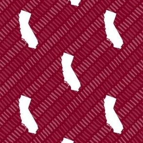 California State Shape Garnet and White Stripes