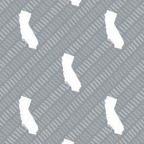 California State Shape Grey and White Stripes