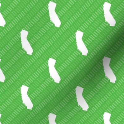 California State Shape Lime Green and White Stripes