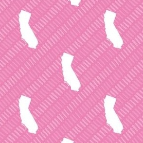 California State Shape Pink and White Stripes