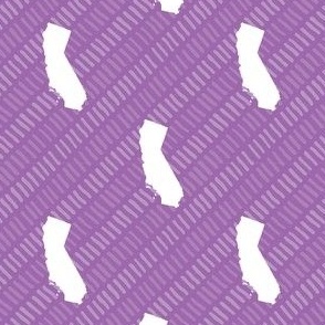 California State Shape Purple and White Stripes