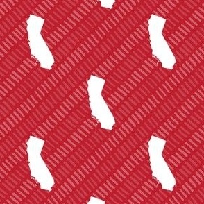 California State Shape Red and White Stripes