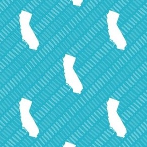 California State Shape Teal and White Stripes