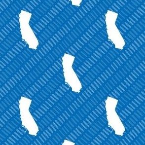 California State Shape Blue and White Stripes