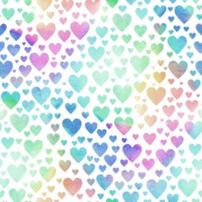 Pastel rainbow hearts