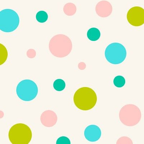 Colorful dots over beige