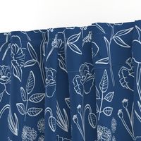 Navy Blue Garden Flowers