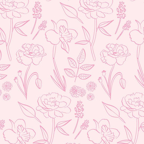 Blush Pink Garden Flowers