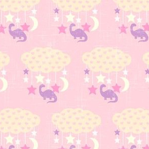 Cute Dino Mobile on Pink