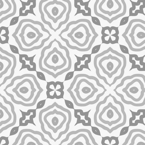 Floral Medallion Chain-link-Neutral Greys Palette