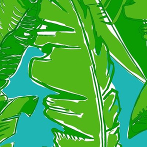 Leaves Bananique - Curacau Turquoise + Lime