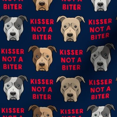 Kisser not a biter - navy - Pit bull - LAD19