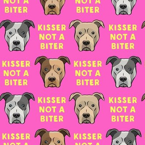 Kisser not a biter - yellow and pink - Pit bull - LAD19