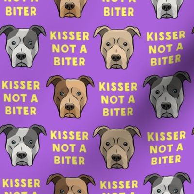 Kisser not a biter - yellow and purple - Pit bull - LAD19