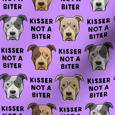 Kisser not a biter - black and purple - Pit bull - LAD19