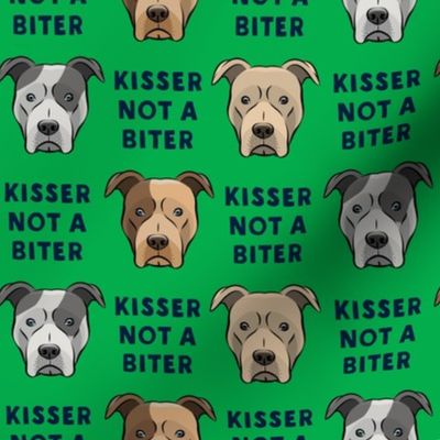 Kisser not a biter - green - Pit bull - LAD19