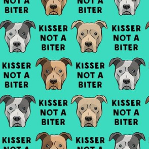 Kisser not a biter - teal - Pit bull - LAD19