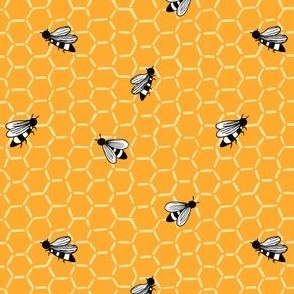 Bees on Stroke Honeycomb