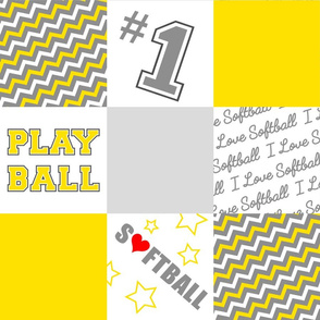 Softball One Yard Cheater Quilt