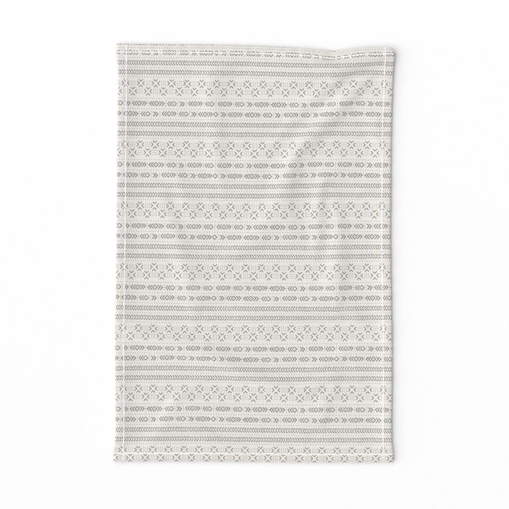 Mudcloth ivory grey small