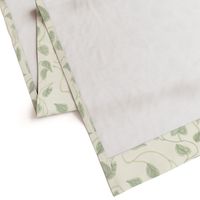 GREEN ON WHITE VINES-CV3LARGE HALF DROP