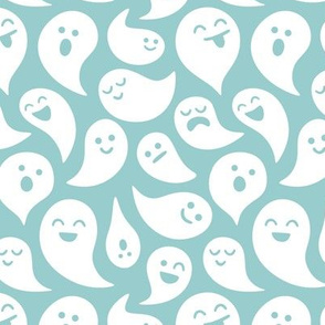 Scariest Ghosts White on Blue