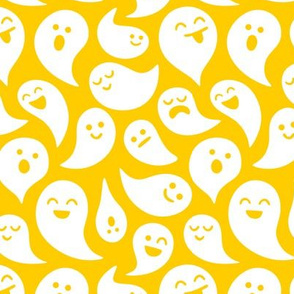 Scariest Ghosts White on Yellow