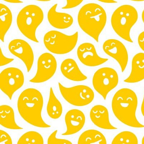 Scariest Ghosts Yellow on White