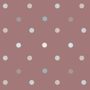 1164 Light Shaded Dots on dark - dark old pink