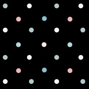 1169 Muted Pink _ Blue Dots Mix - black
