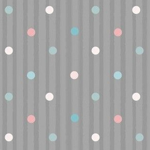 1174 Muted Pink _ Blue Dots Mix - vintage gray stripes