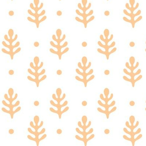 Pine Trees & Polka Dots Light Orange on White