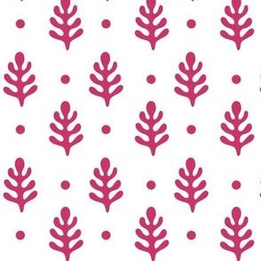 Pine Trees & Polka Dots Red on White