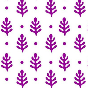 Pine Trees & Polka Dots Purple on White