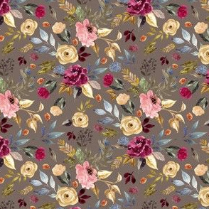 4" Winter Garden Florals Coffee Back