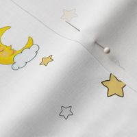 1192 Reindeer Babes Nursery - coordinate moon   stars - white