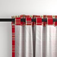 Red Holiday Plaid with a linen texture