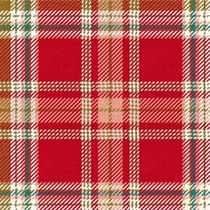 Red Holiday Plaid with a linen texture