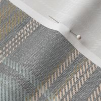 Plaid in Neutral gray with distressed linen texture