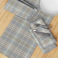 Plaid in Neutral gray with distressed linen texture